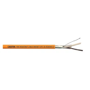 CASITEK BS 6387 Cat. C fire resistant instrument cable with Al foil screen, drain wire and orange LSZH sheath