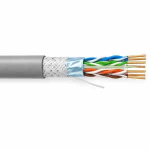 CASITEK Category 6 SF/UTP LAN cable with 23 AWG solid OFC conductors, Al-foil and overall TC braid shielding