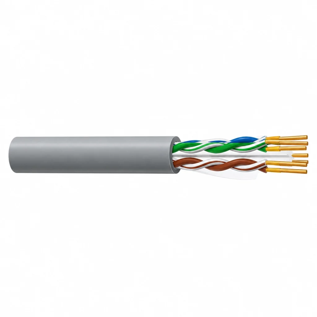 CASITEK Category 6A UTP LAN cable with 23 AWG conductors, PE insulation, spline separator and PVC sheath