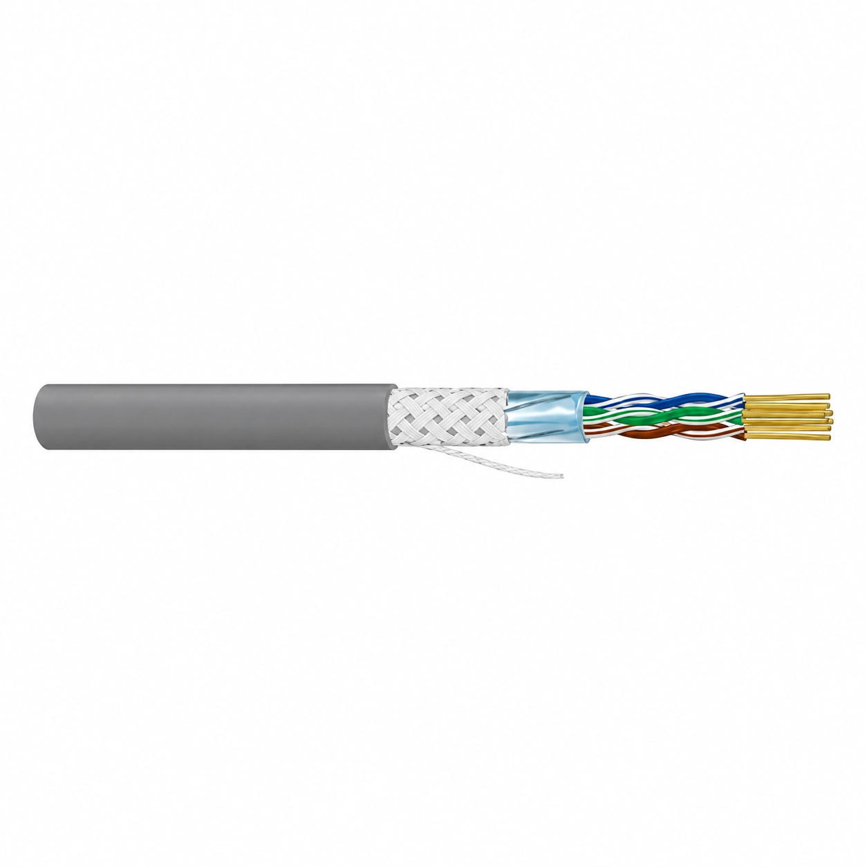 CASITEK EIA RS-485 industrial communication cable with twisted pairs, Al-Foil and braid shielding