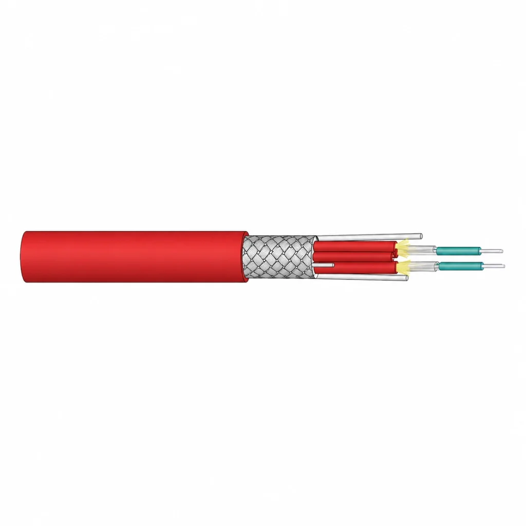 CASITEK GYJFJKY flexible armoured indoor optical fiber cable with tight-buffered fibers, steel armour, aramid yarn and LSZH sheath