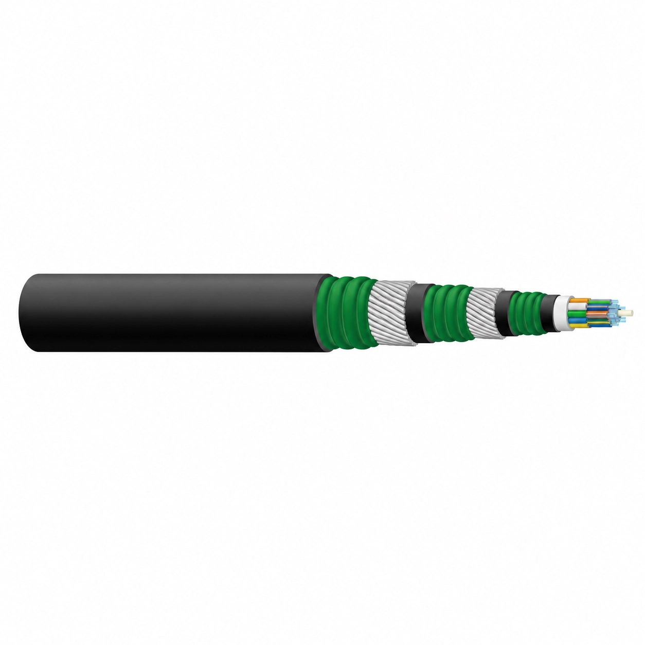 CASITEK GYTS33 GYTA33 underwater optical fiber cable with double steel wire armour, PSP or APL layer and multi-layer PE sheath