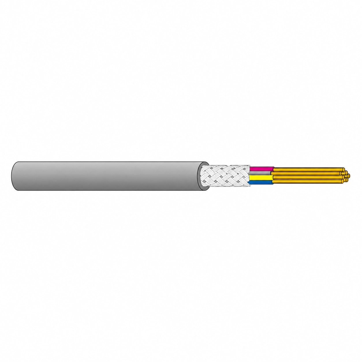 CASITEK LiYCY PVC shielded signal cable with Class 5 copper conductors, tinned copper braid screen and grey PVC sheath